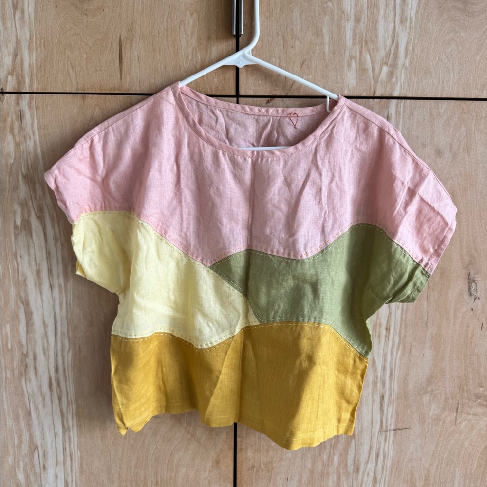 NWOT Handmade linen 100% Cropped Top